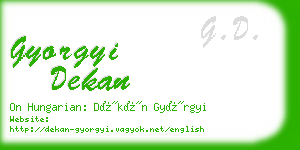 gyorgyi dekan business card